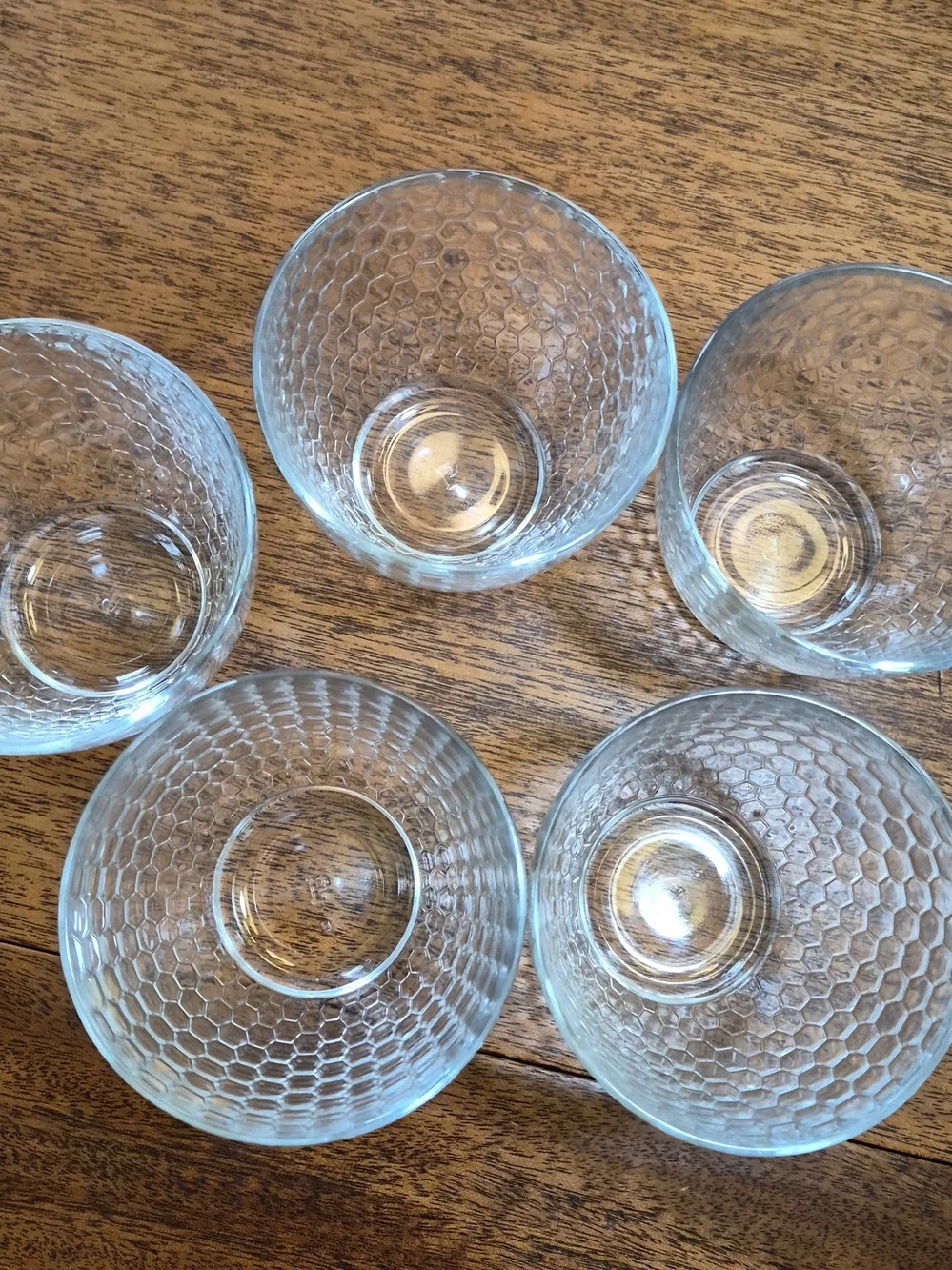 Vintage Pasabahce  Hex Pattern Glass 10oz  Tumbler - Set of 5